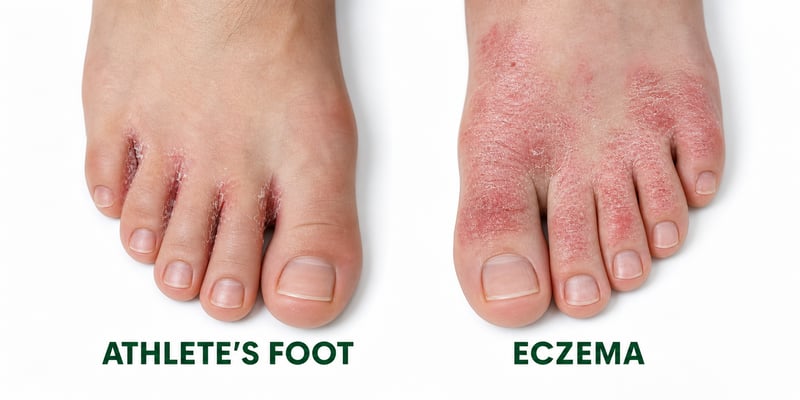 Athletes Foot and Eczema Close Up with Labels-1