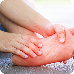 Dull aching in the heel upon the first step in the morning