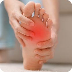 Pain on the sole of the foot especially on the ball of the foot nearer to the toes