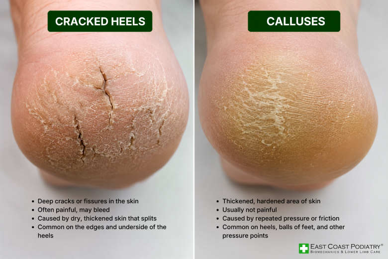East Coast Podiatry - Diff Between Cracked Heels and Calluses blog resized