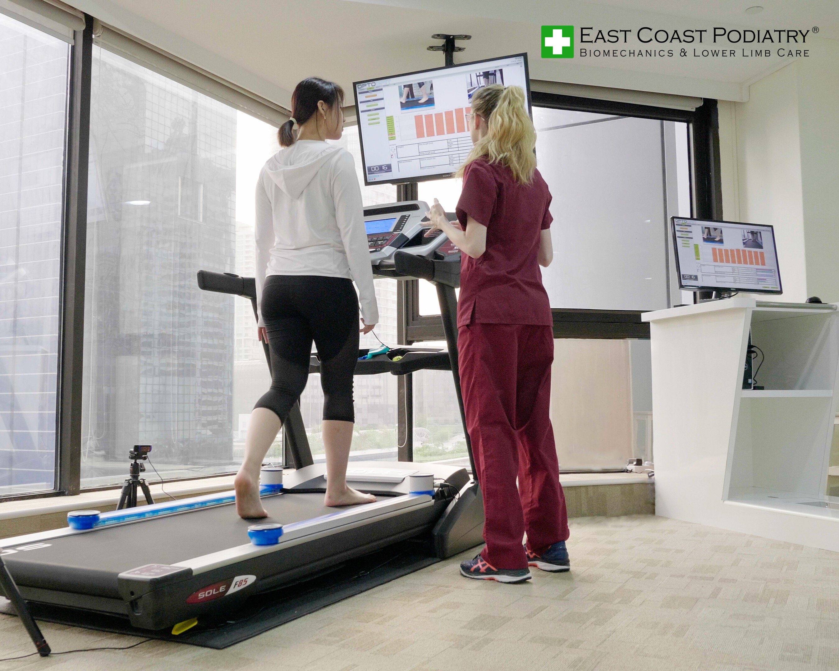 Optogait Miandy Gina Gait scan with East Coast Podiatry original size